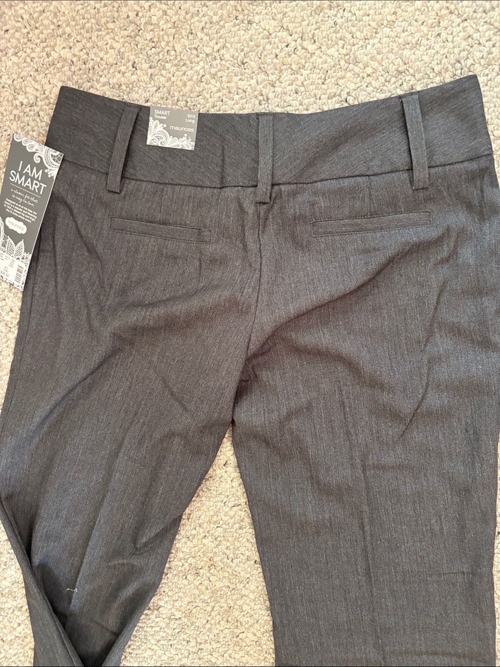 Maurice's grey smart trousers with faux pockets Size 9/10 Long - Picture 8 of 11